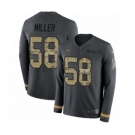 Youth Nike Denver Broncos #58 Von Miller Limited Black Salute to Service Therma Long Sleeve NFL Jersey