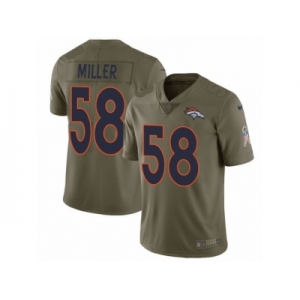 Youth Nike Denver Broncos #58 Von Miller Limited Olive 2017 Salute to Service NFL Jersey