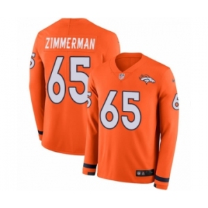 Youth Nike Denver Broncos #65 Gary Zimmerman Limited Orange Therma Long Sleeve NFL Jersey