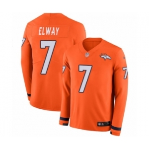 Youth Nike Denver Broncos #7 John Elway Limited Orange Therma Long Sleeve NFL Jersey
