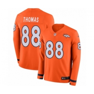 Youth Nike Denver Broncos #88 Demaryius Thomas Limited Orange Therma Long Sleeve NFL Jersey