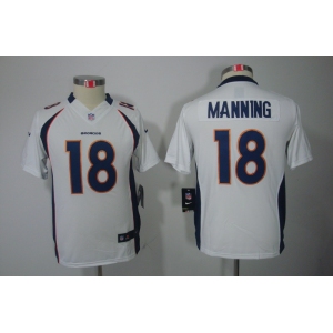 nike youth nfl jerseys denver broncos #18 manning white[nike limited]