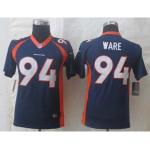 nike youth nfl jerseys denver broncos #94 ware blue[nike Limited]