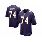 Men Nike Baltimore Ravens #74 James Hurst Game Purple Team Color NFL Jersey