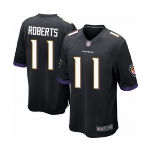 Men's Baltimore Ravens #11 Seth Roberts Game Black Alternate Football Jersey