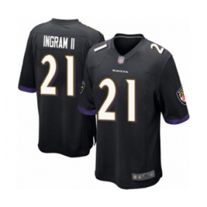 Men's Baltimore Ravens #21 Mark Ingram II Game Black Alternate Football Jersey