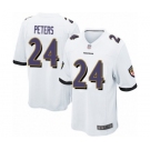 Men's Baltimore Ravens #24 Marcus Peters Game White Football Jersey