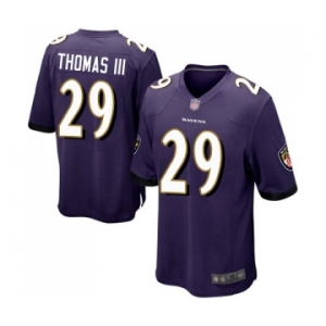 Men's Baltimore Ravens #29 Earl Thomas III Game Purple Team Color Football Jersey