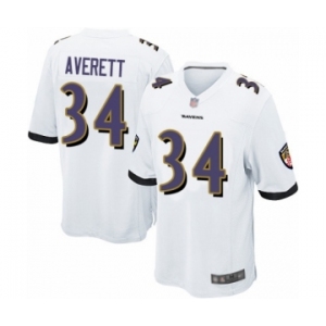 Men's Baltimore Ravens #34 Anthony Averett Game White Football Jersey