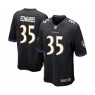 Men's Baltimore Ravens #35 Gus Edwards Game Black Alternate Football Jersey