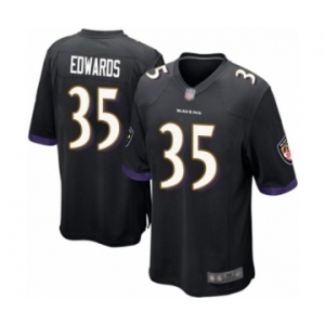 Men's Baltimore Ravens #35 Gus Edwards Game Black Alternate Football Jersey