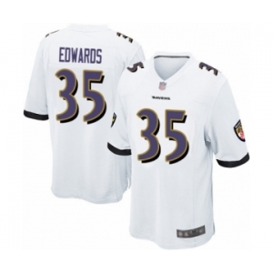 Men's Baltimore Ravens #35 Gus Edwards Game White Football Jersey