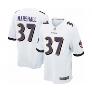 Men's Baltimore Ravens #37 Iman Marshall Game White Football Jersey