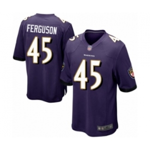 Men's Baltimore Ravens #45 Jaylon Ferguson Game Purple Team Color Football Jersey
