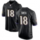 Men's Nike #18 Roquan Smith Black Baltimore Ravens Game Player Jersey