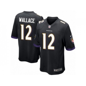 Men's Nike Baltimore Ravens #12 Mike Wallace Game Black Alternate NFL Jersey
