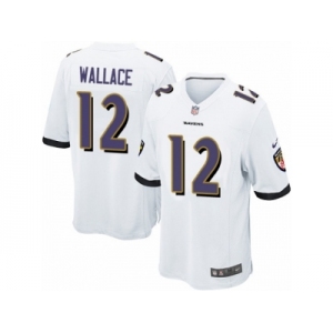 Men's Nike Baltimore Ravens #12 Mike Wallace Game White NFL Jersey