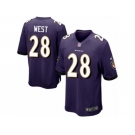 Men's Nike Baltimore Ravens #28 Terrance West Game Purple Team Color NFL Jersey