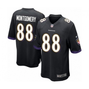 Men's Nike Baltimore Ravens #88 Ty Montgomery Game Black Alternate NFL Jersey