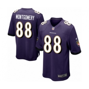 Men's Nike Baltimore Ravens #88 Ty Montgomery Game Purple Team Color NFL Jersey