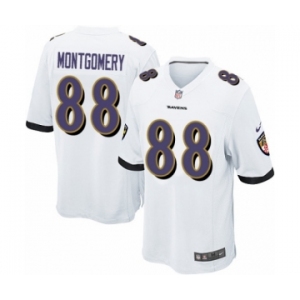 Men's Nike Baltimore Ravens #88 Ty Montgomery Game White NFL Jersey