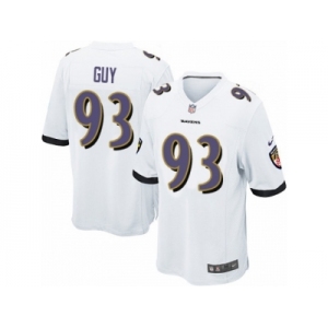 Men's Nike Baltimore Ravens #93 Lawrence Guy Game White NFL Jersey