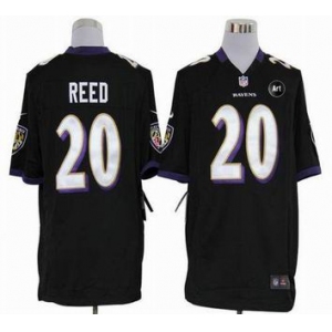 nike nfl jerseys baltimore ravens #20 reed black[game Art Patch]
