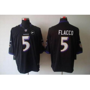 nike nfl jerseys baltimore ravens #5 flacco black[nike limited Art Patch]