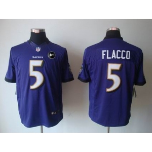nike nfl jerseys baltimore ravens #5 flacco purple [nike limited Art Patch]
