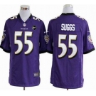 nike nfl jerseys baltimore ravens #55 suggs purple[game Art Patch]
