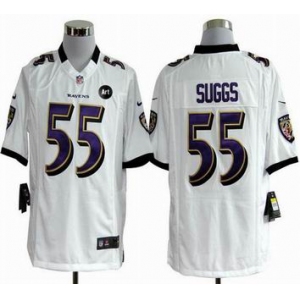 nike nfl jerseys baltimore ravens #55 suggs white[game Art Patch]