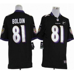 nike nfl jerseys baltimore ravens #81 anquan boldin black[game Art Patch]