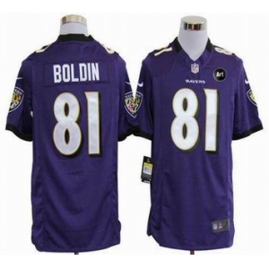 nike nfl jerseys baltimore ravens #81 anquan boldin purple[game Art Patch]