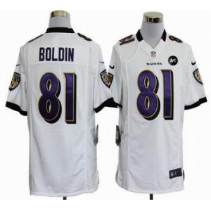 nike nfl jerseys baltimore ravens #81 anquan boldin white[game Art Patch]