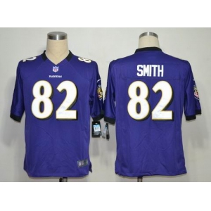 nike nfl jerseys baltimore ravens #82 smith purple [game]
