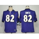 nike nfl jerseys baltimore ravens #82 smith purple[game Art Patch]