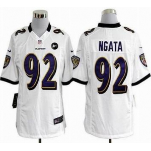 nike nfl jerseys baltimore ravens #92 ngata white[game Art Patch]