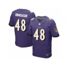 Men Nike Baltimore Ravens #48 Patrick Onwuasor Elite Purple Team Color NFL Jersey