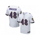 Men Nike Baltimore Ravens #48 Patrick Onwuasor Elite White NFL Jersey