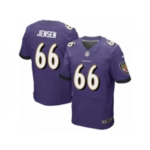 Men Nike Baltimore Ravens #66 Ryan Jensen Elite Purple Team Color NFL Jersey