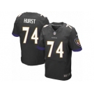Men Nike Baltimore Ravens #74 James Hurst Elite Black Alternate NFL Jersey