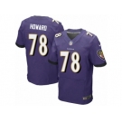 Men Nike Baltimore Ravens #78 Austin Howard Elite Purple Team Color NFL Jersey