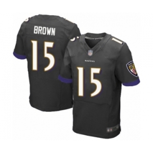 Men's Baltimore Ravens #15 Marquise Brown Elite Black Alternate Football Jersey