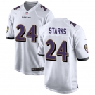 Men's Baltimore Ravens #24 Malaki Starks Nike White Game Black New Football Jerseyd Jersey