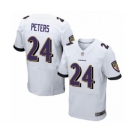 Men's Baltimore Ravens #24 Marcus Peters Elite White Football Jersey