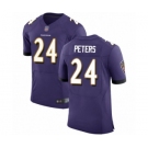 Men's Baltimore Ravens #24 Marcus Peters Purple Team Color Vapor Untouchable Elite Player Football Jersey