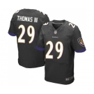 Men's Baltimore Ravens #29 Earl Thomas III Elite Black Alternate Football Jersey