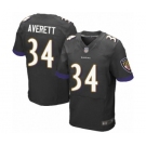 Men's Baltimore Ravens #34 Anthony Averett Elite Black Alternate Football Jersey