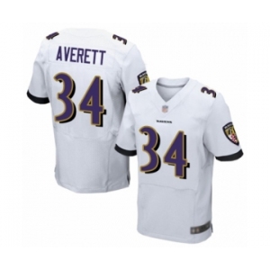 Men's Baltimore Ravens #34 Anthony Averett Elite White Football Jersey