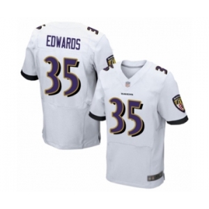 Men's Baltimore Ravens #35 Gus Edwards Elite White Football Jersey